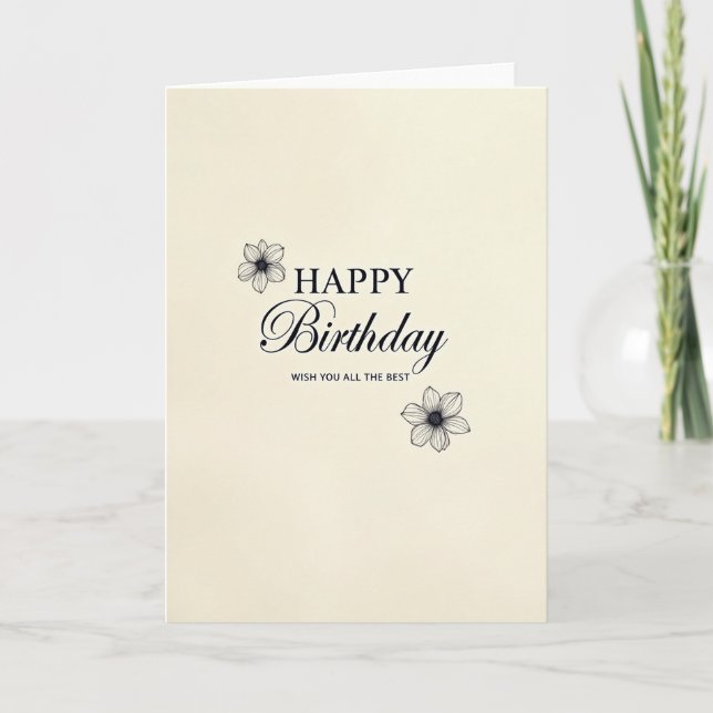 Elegant typografisk födelsedagskort kort (Framsida)