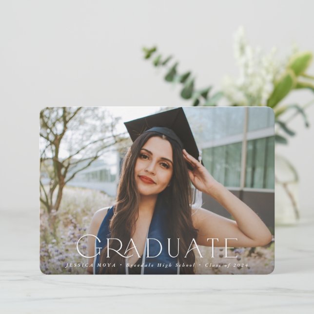 Elegant typografisk övertäckning två foto Studente Meddelande (Stående Fram)