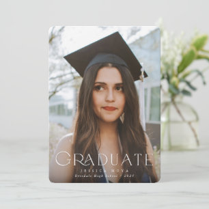 Elegant typografisk övertäckning två foto Studente Meddelande