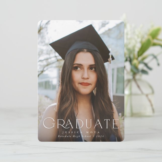 Elegant typografisk övertäckning två foto Studente Meddelande (Stående Fram)