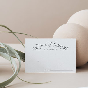 Elegant Typography Advice for the Bride Cards Rådkort