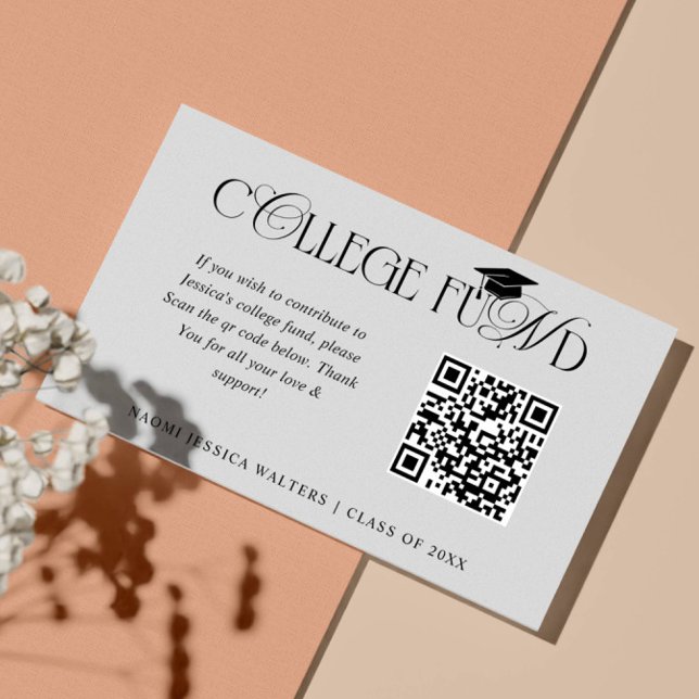 Elegant Typography Collage Fund QR CODE Graduation Tilläggskort (Skapare uppladdad)