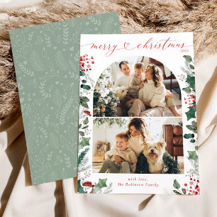 Elegant Typography Family Photos-julkort Julkort