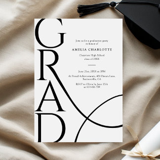 Elegant Typography Modern 2026 Graduation Party Inbjudningar