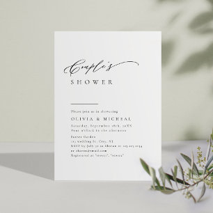 Elegant Typography Modern Par Shower Inbjudningar