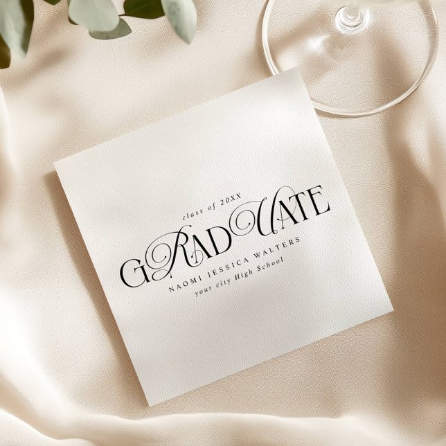 Elegant Typography Old Money Graduation Pappersservett (Skapare uppladdad)