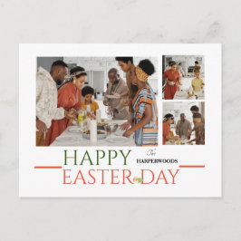 elegant Typography Påsk, trefoto Helg Vykort