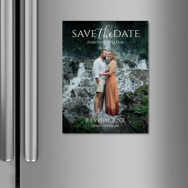 Elegant Typography Photo Save the Date Magnet Card (Skapare uppladdad)