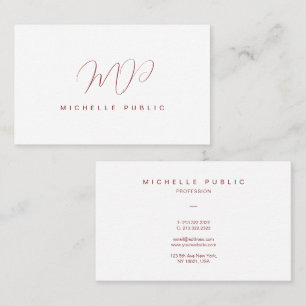 Elegant Typography Script Monogram Initial Oceania Visitkort