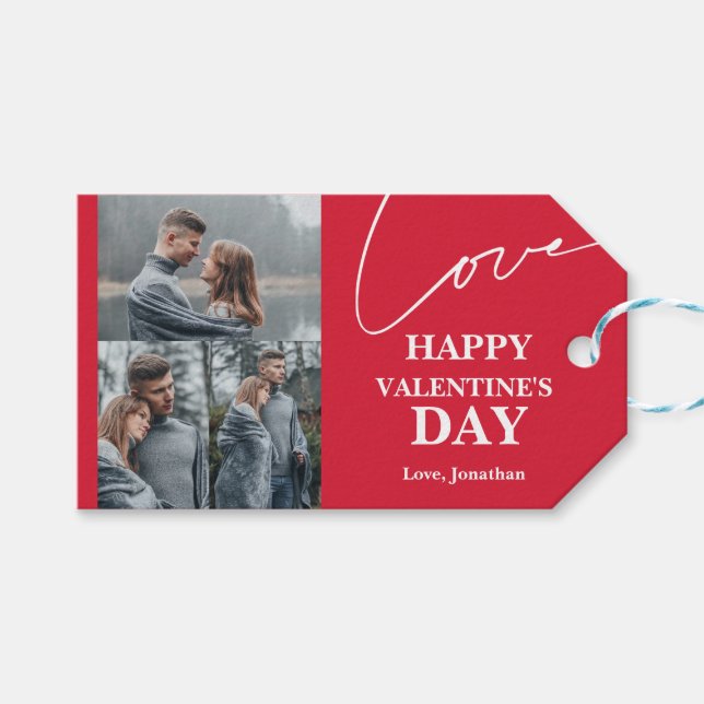 Elegant Typography Valentines day-par foto Presentetikett (Framsidan (Horisontell))