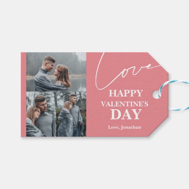 Elegant Typography Valentines day-par foto Presentetikett (Framsidan (Horisontell))