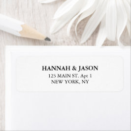 Elegant Typography White Bröllop Returadress Etikett