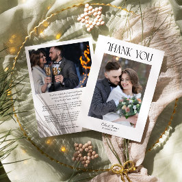 Elegant Typography Winter Wedding Photo Tack Kort