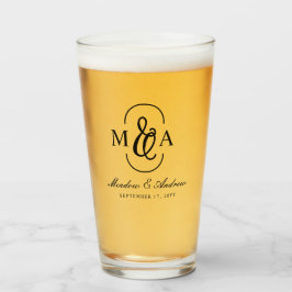 Elegant typsnitt et-tecken monogram bröllop glaskopp