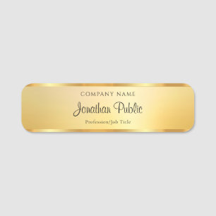 Elegant typsnitt skript mall Glamour Guld Namnbricka