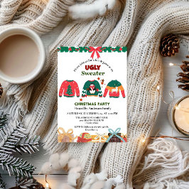 Elegant Ugly Sweater christmas party Inbjudningar