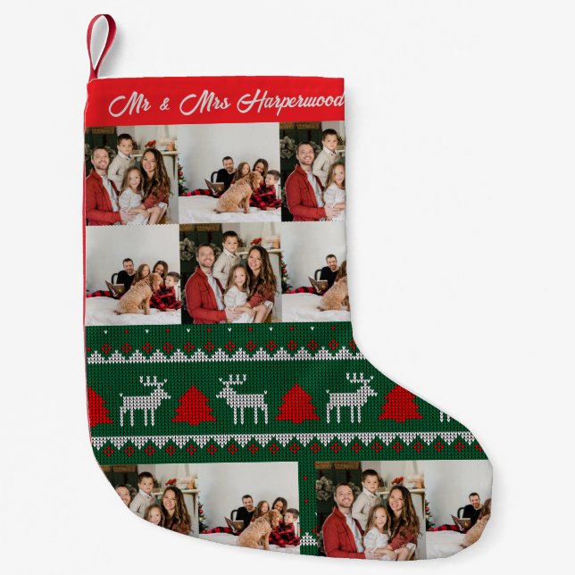 Elegant Ugly Sweater Photo Jul Helgdag Liten Julstrumpa (Framsidan)