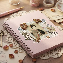 Elegant Ukiyoe Collage Art – Vintage JP Beauty Klistermärken