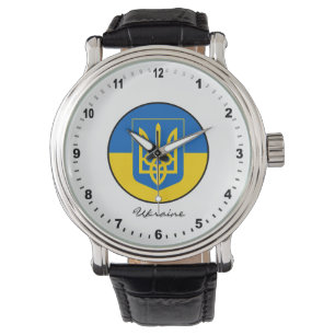 Elegant Ukraina Watch & Ukrainas Flagga/Kiev Armbandsur
