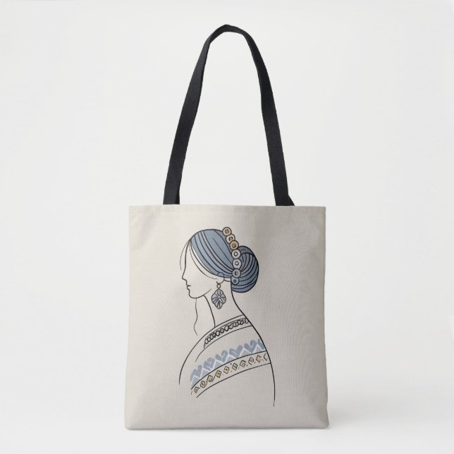 Elegant Ukrainska folkArt Shoulder Tote Tygkasse (Framsida)