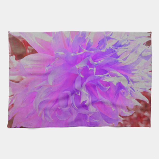 Elegant Ultra-Violet Decorative Dahlia Flower Kökshandduk (Horisontell)