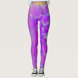 Elegant Ultra-Violet Decorative Dahlia Flower Leggings