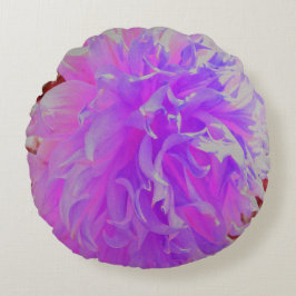 Elegant Ultra-Violet Decorative Dahlia Flower Rund Kudde