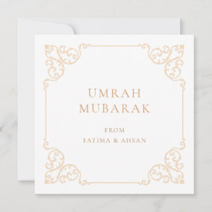 Elegant Umrah Mubarak Guldskrift Lyckönskningskort Julkort