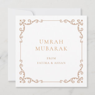 Elegant Umrah Mubarak Rustic Brun Grattiskort Julkort