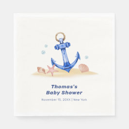 Elegant under Sea Nautical Anchor Boy Shower Pappersservett