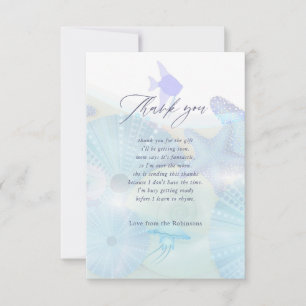 Elegant under Sea Ocean Temed Boy Baby Shower Tack Kort