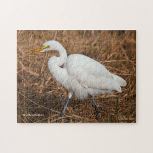 Elegant Underbar Egret i Reeds Pussel
