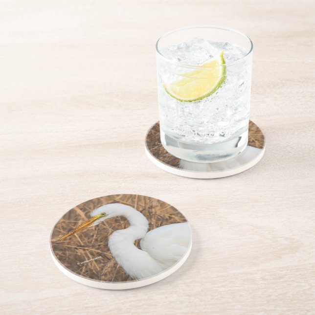 Elegant Underbar Egret i Reeds Underlägg (Sidan)