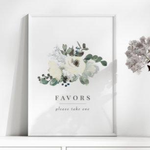 Elegant Undertecknande av Greenery Wedding Favands Poster