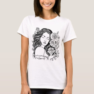 Elegant, unga dam-kvinnan ro tshirt t shirt