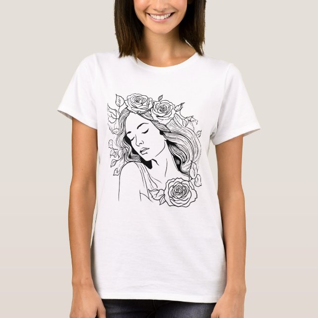 Elegant, unga dam-kvinnans abstrakt Tshirt T Shirt (Framsida)
