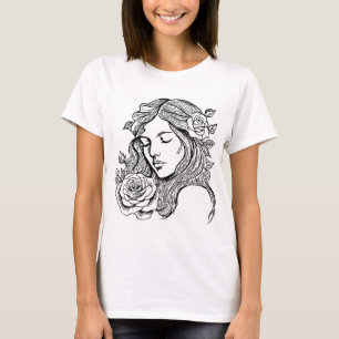 Elegant, unga dam-kvinnans abstrakt Tshirt T Shirt