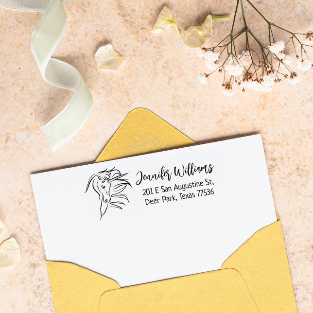 Elegant Unicorn, Anpassningsbar Returadress Stämpel (Skapare uppladdad)