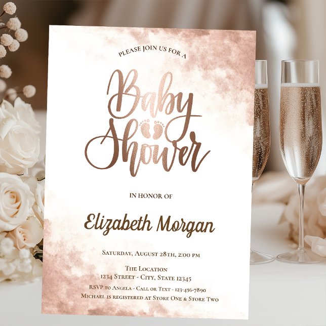 Elegant Unik babyskor för Ro Guld Baby Babykläder Inbjudningar (Skapare uppladdad)