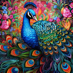 Elegant Unik fetstilt peacock Necktie Slips