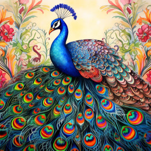 Elegant Unik fetstilt peacock Necktie Slips