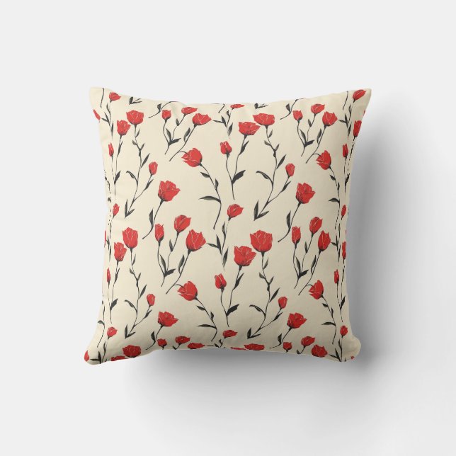 Elegant Unik Stilren Romantisk Blommig Chic Kudde (Baksida)