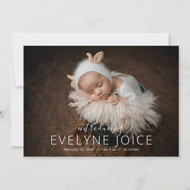 Elegant Unisex Photo Collage Newborn Baby Meddelande (Framsida)