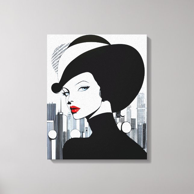 Elegant Uptown Girl New York High Society Canvastryck (Framsida)