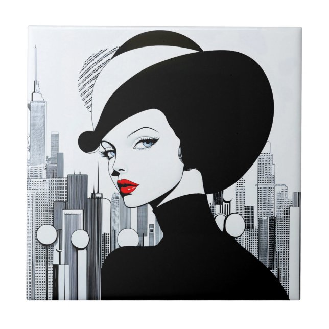 Elegant Uptown Girl New York High Society Kakelplatta (Framsidan)