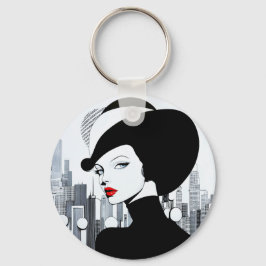 Elegant Uptown Girl New York High Society Nyckelring