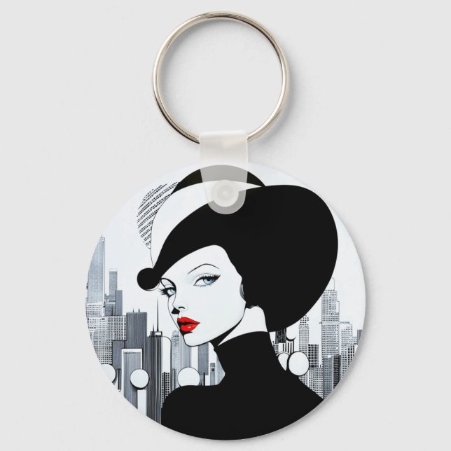 Elegant Uptown Girl New York High Society Nyckelring (Framsida)