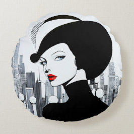 Elegant Uptown Girl New York High Society Rund Kudde