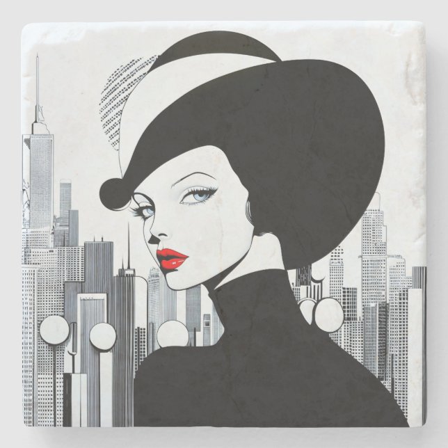 Elegant Uptown Girl New York High Stone Underlägg (Framsidan)