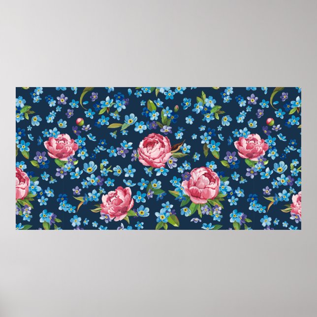 Elegant utan sömlös mönster med rosa poster (Framsidan)